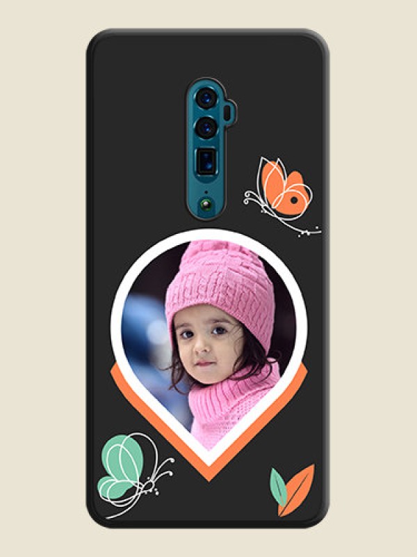 Custom Upload Pic With Simple Butterly Design On Space Black Personalized Soft Matte Phone Covers -Oppo Reno 10X Zoom