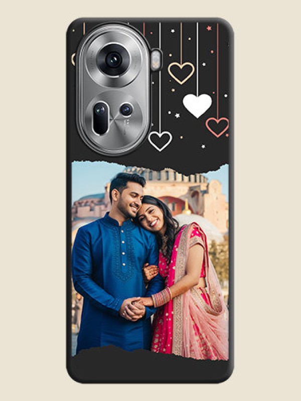 Custom Love Hangings with Splash Wave Picture on Space Black Custom Soft Matte Phone Back Cover - Reno 11 5G