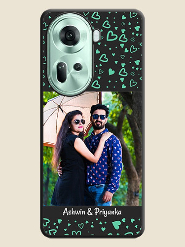 Custom Sea Green Indefinite Love Pattern - Photo on Space Black Soft Matte Mobile Cover - Reno 11 5G