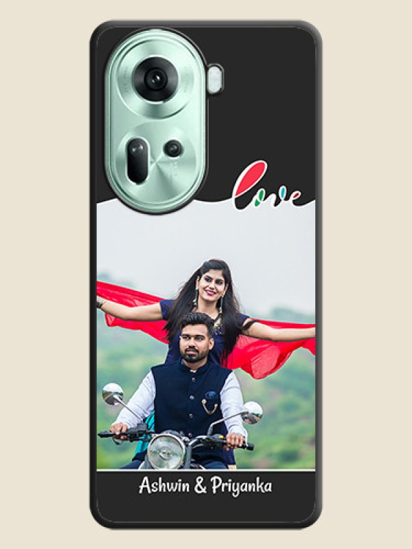 Custom Fall in Love Pattern with Picture - Photo on Space Black Soft Matte Mobile Case - Reno 11 5G