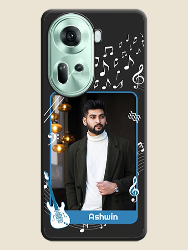 Custom Musical Theme Design with Text - Photo on Space Black Soft Matte Mobile Case - Reno 11 5G