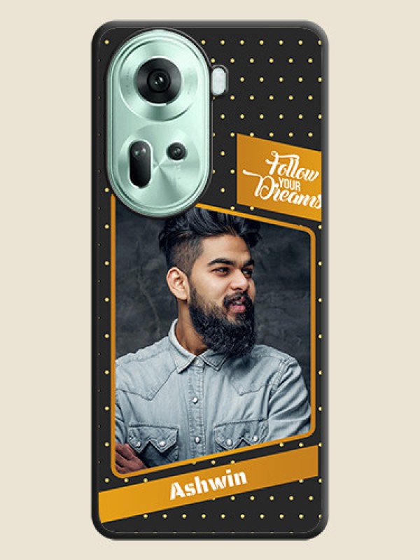 Custom Follow Your Dreams with White Dots on Space Black Custom Soft Matte Phone Cases - Reno 11 5G