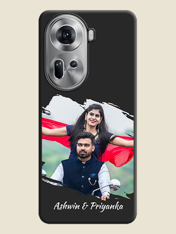 Custom Grunge Brush Strokes - Photo on Space Black Soft Matte Back Cover - Reno 11 5G