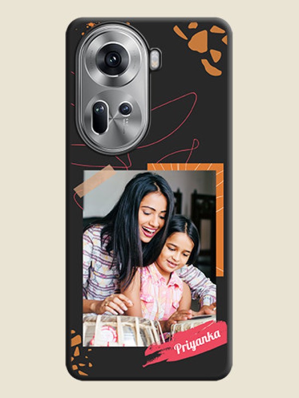 Custom Orange Photo Frame on Space Black Custom Soft Matte Phone Back Cover - Reno 11 5G