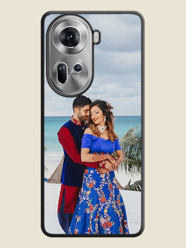 Custom Full Single Pic Upload On Space Black Personalized Soft Matte Phone Covers - Reno 11 5G