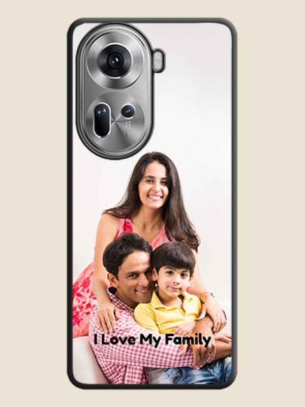 Custom Full Single Pic Upload With Text On Space Black Personalized Soft Matte Phone Covers - Reno 11 5G