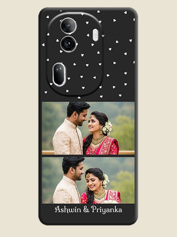 Custom Miniature Love Symbols with Name on Space Black Custom Soft Matte Back Cover - Reno 11 Pro 5G