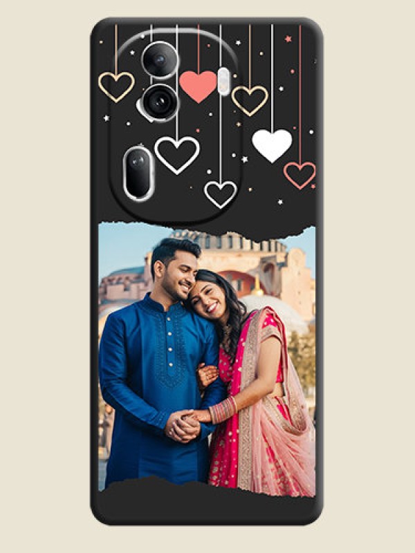 Custom Love Hangings with Splash Wave Picture on Space Black Custom Soft Matte Phone Back Cover - Reno 11 Pro 5G