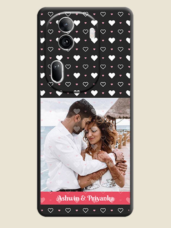 Custom White Color Love Symbols with Text Design - Photo on Space Black Soft Matte Phone Cover - Reno 11 Pro 5G