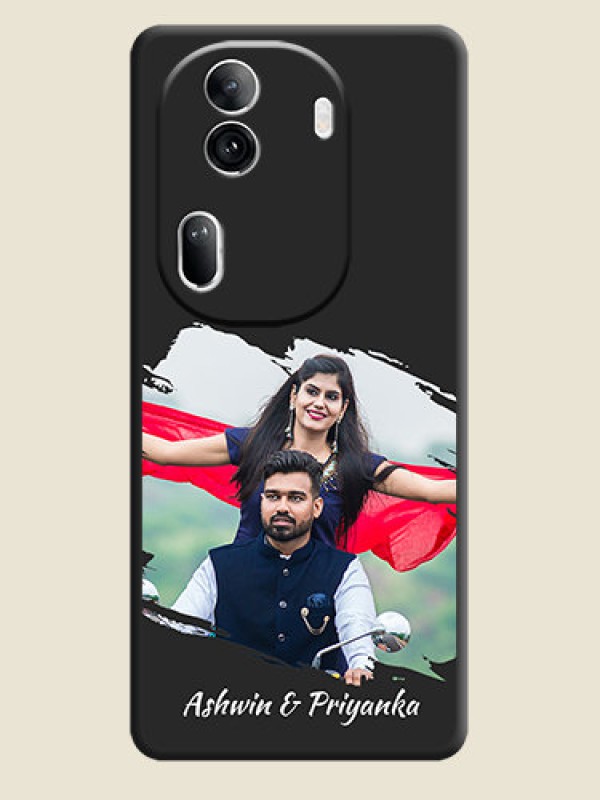 Custom Grunge Brush Strokes - Photo on Space Black Soft Matte Back Cover - Reno 11 Pro 5G