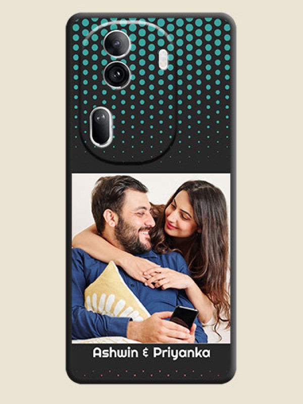 Custom Faded Dots with Grunge Photo Frame and Text on Space Black Custom Soft Matte Phone Cases - Reno 11 Pro 5G