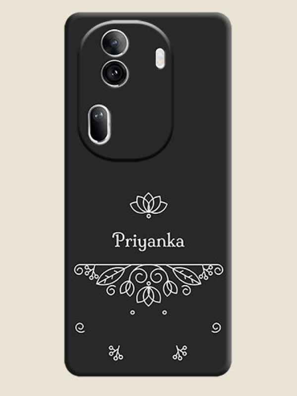 Custom Lotus Garden Custom Text On Space Black Personalized Soft Matte Phone Covers - Reno 11 Pro 5G