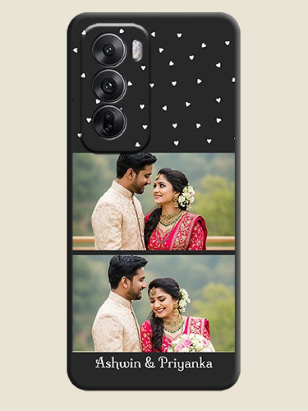 Custom Miniature Love Symbols with Name On Space Black Custom Soft Matte Mobile Back Cover - Oppo Reno 12 5G