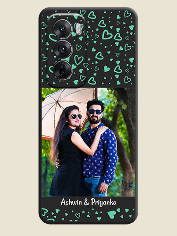 Custom Sea Green Indefinite Love Pattern on Photo On Space Black Custom Soft Matte Mobile Back Cover - Oppo Reno 12 5G
