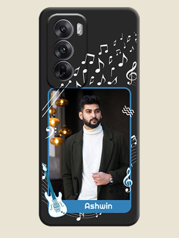 Custom Musical Theme Design with Text on Photo On Space Black Custom Soft Matte Mobile Back Cover - Oppo Reno 12 5G