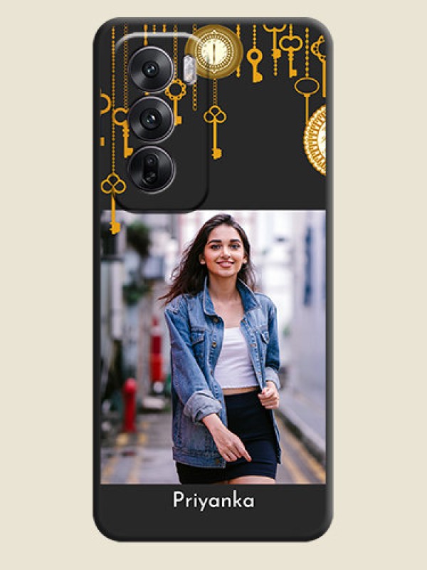 Custom Decorative Design with Text On Space Black Custom Soft Matte Mobile Back Cover - Oppo Reno 12 5G