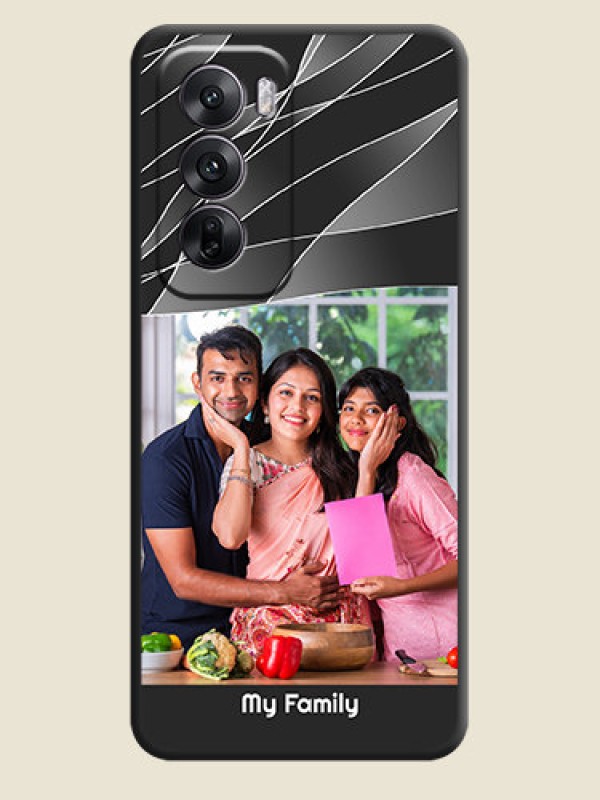 Custom Mixed Wave Lines on Photo On Space Black Custom Soft Matte Mobile Back Cover - Oppo Reno 12 5G