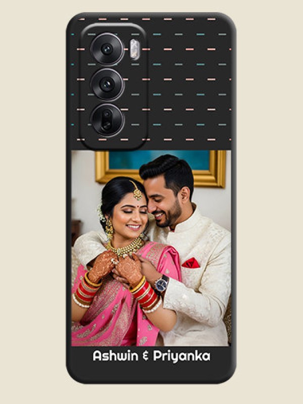 Custom Line Pattern Design with Text On Space Black Custom Soft Matte Mobile Back Cover - Oppo Reno 12 5G