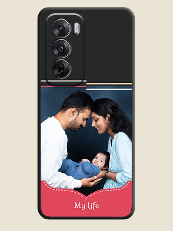 Custom Classic Plain Design with Name On Space Black Custom Soft Matte Mobile Back Cover - Oppo Reno 12 5G