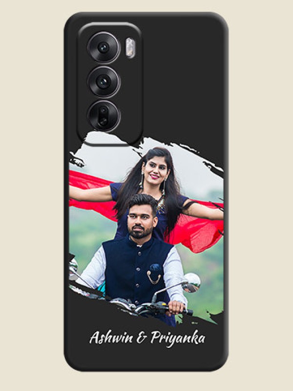 Custom Grunge Brush Strokes on Photo On Space Black Custom Soft Matte Mobile Back Cover - Oppo Reno 12 5G