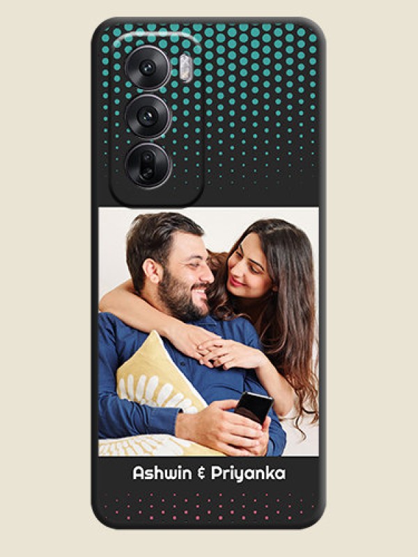 Custom Faded Dots with Grunge Photo Frame and Text On Space Black Custom Soft Matte Mobile Back Cover - Oppo Reno 12 5G