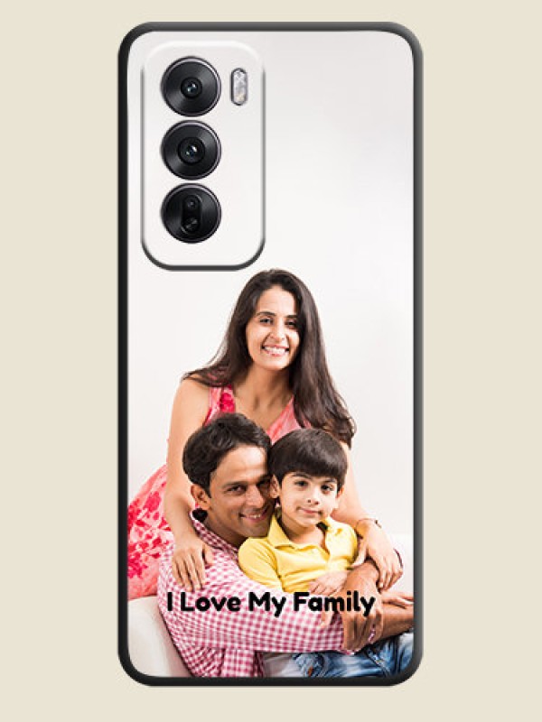Custom Full Single Pic Upload With Text On Space Black Custom Soft Matte Mobile Back Cover - Oppo Reno 12 5G