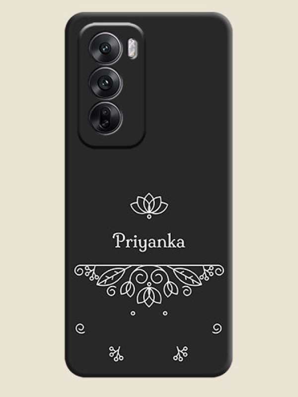 Custom Lotus Garden Custom Text On Space Black Custom Soft Matte Mobile Back Cover - Oppo Reno 12 5G