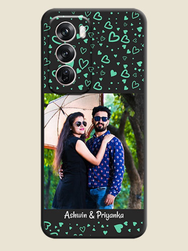 Custom Sea Green Indefinite Love Pattern on Photo On Space Black Custom Soft Matte Mobile Back Cover - Oppo Reno 12 Pro 5G