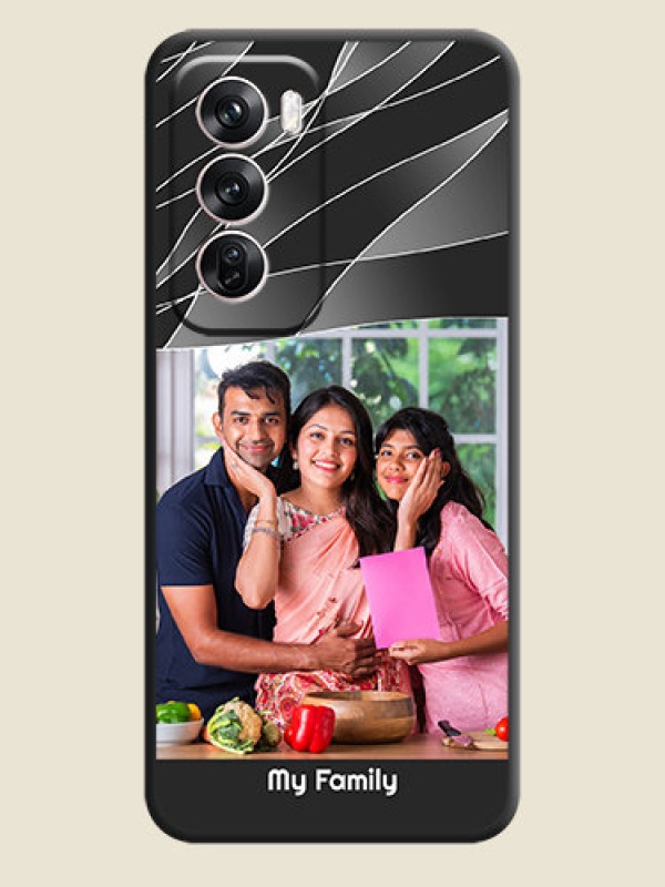 Custom Mixed Wave Lines on Photo On Space Black Custom Soft Matte Mobile Back Cover - Oppo Reno 12 Pro 5G