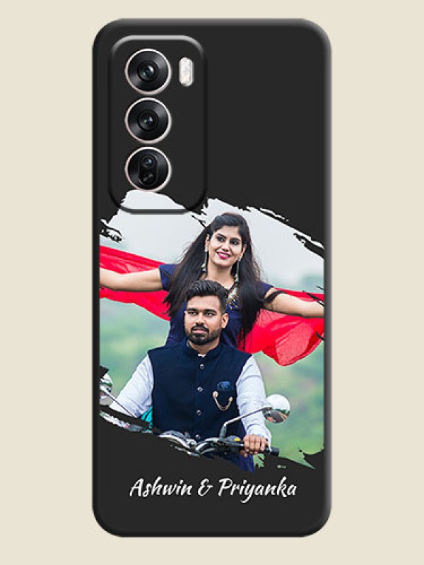 Custom Grunge Brush Strokes on Photo On Space Black Custom Soft Matte Mobile Back Cover - Oppo Reno 12 Pro 5G