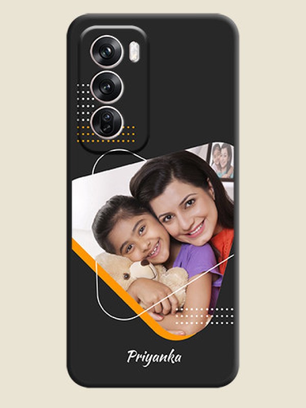 Custom Yellow Triangle on Photo On Space Black Custom Soft Matte Mobile Back Cover - Oppo Reno 12 Pro 5G