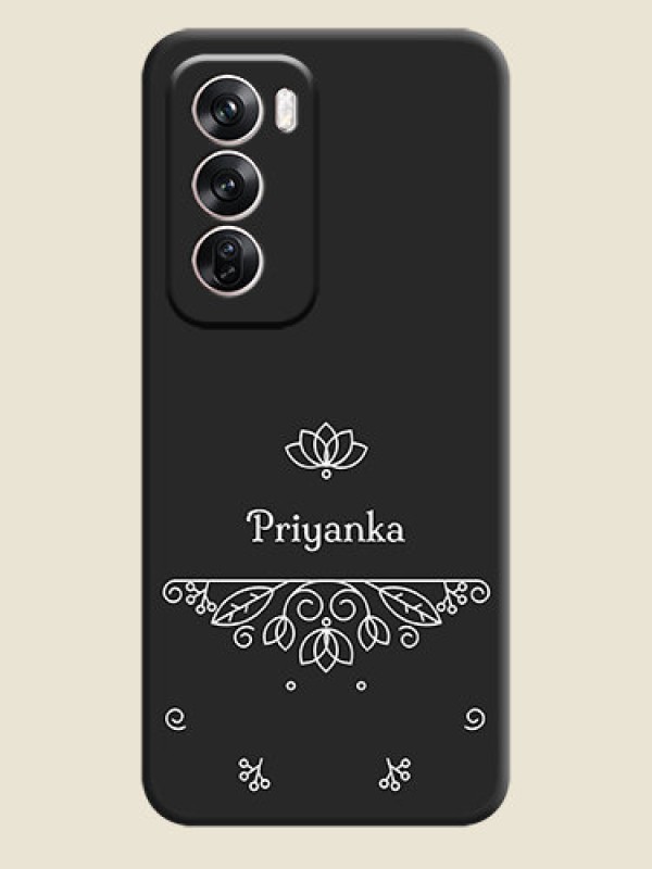 Custom Lotus Garden Custom Text On Space Black Custom Soft Matte Mobile Back Cover - Oppo Reno 12 Pro 5G