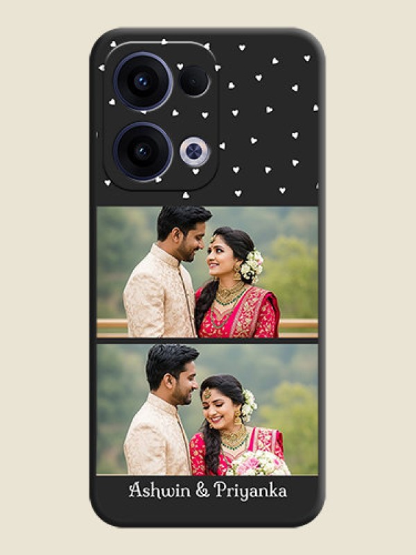 Custom Miniature Love Symbols with Name On Space Black Custom Soft Matte Mobile Back Cover - Oppo Reno 13 5G