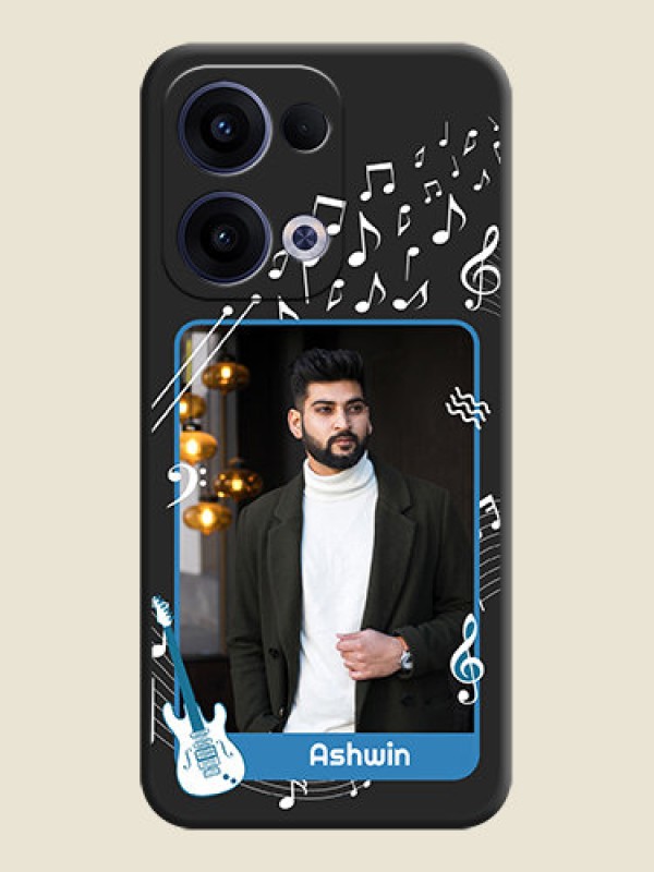 Custom Musical Theme Design with Text on Photo On Space Black Custom Soft Matte Mobile Back Cover - Oppo Reno 13 5G