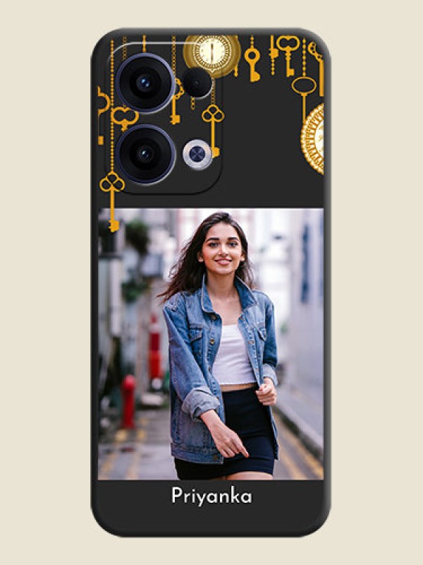 Custom Decorative Design with Text On Space Black Custom Soft Matte Mobile Back Cover - Oppo Reno 13 5G