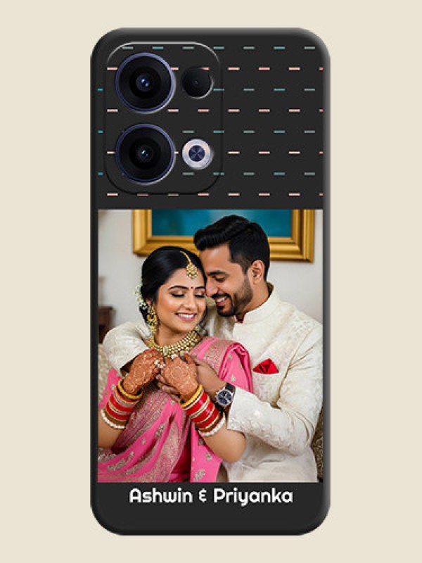 Custom Line Pattern Design with Text On Space Black Custom Soft Matte Mobile Back Cover - Oppo Reno 13 5G