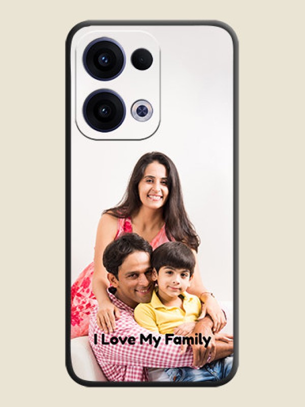 Custom Full Single Pic Upload With Text On Space Black Custom Soft Matte Mobile Back Cover - Oppo Reno 13 5G