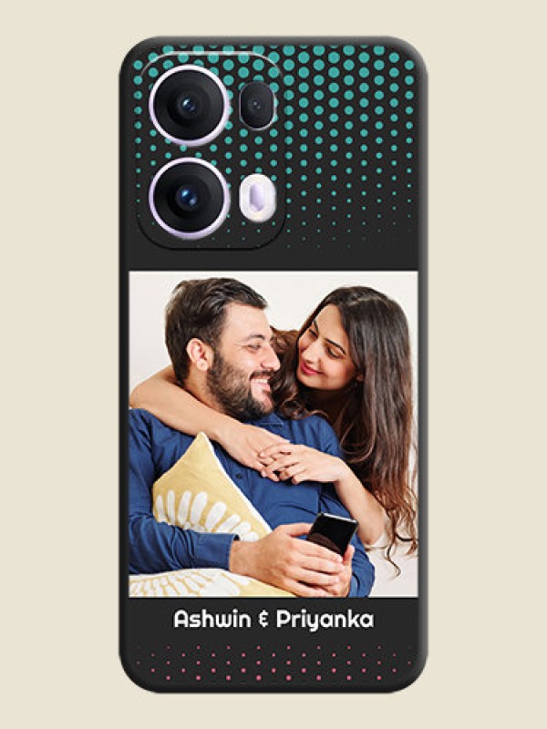 Custom Faded Dots with Grunge Photo Frame and Text On Space Black Custom Soft Matte Mobile Back Cover - Oppo Reno 13 Pro 5G