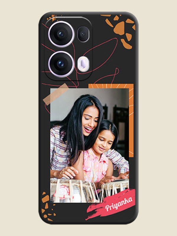 Custom Orange Photo Frame On Space Black Custom Soft Matte Mobile Back Cover - Oppo Reno 13 Pro 5G