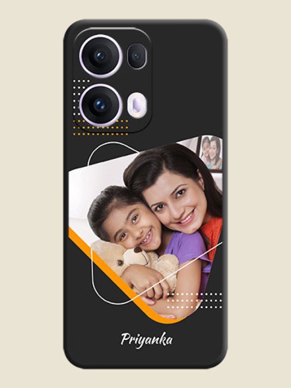 Custom Yellow Triangle on Photo On Space Black Custom Soft Matte Mobile Back Cover - Oppo Reno 13 Pro 5G