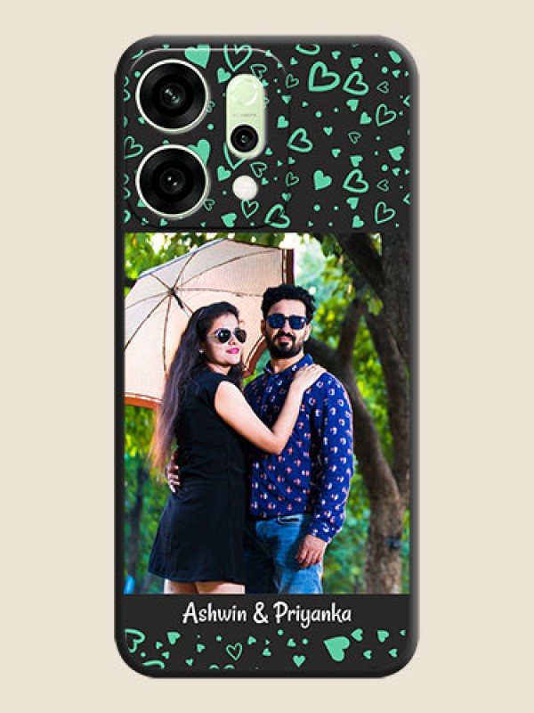 Custom Sea Green Indefinite Love Pattern on Photo On Space Black Custom Soft Matte Mobile Back Cover - Oppo Reno 14 5G