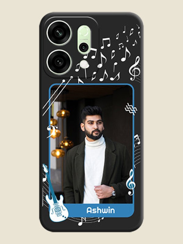 Custom Musical Theme Design with Text on Photo On Space Black Custom Soft Matte Mobile Back Cover - Oppo Reno 14 5G