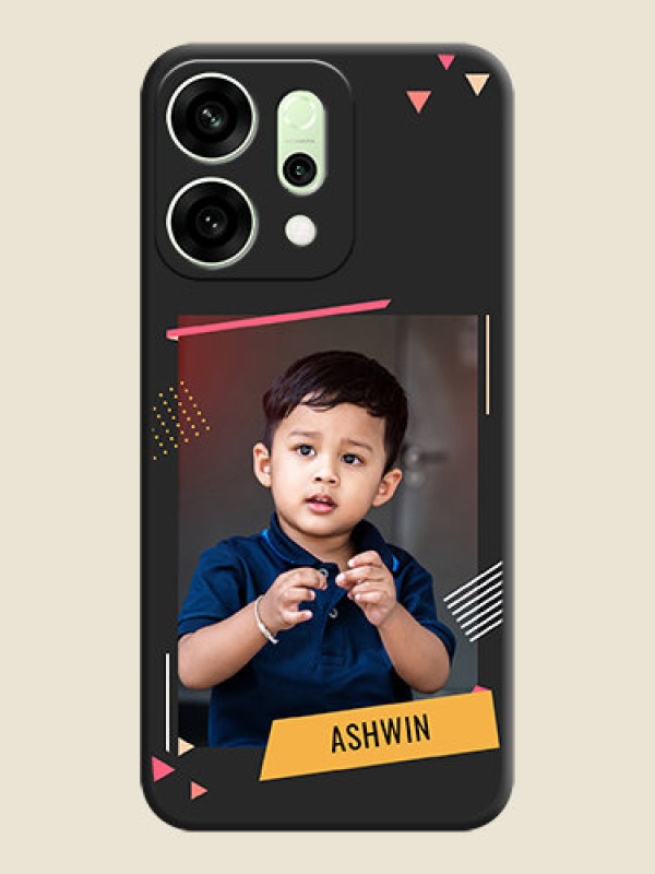 Custom Photo Frame with Triangle Small Dots on Photo On Space Black Custom Soft Matte Mobile Back Cover - Oppo Reno 14 5G