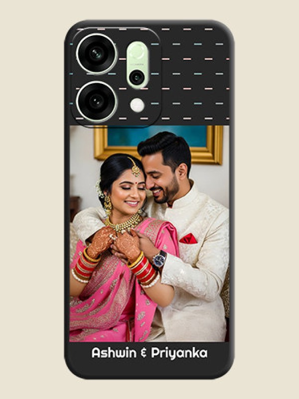 Custom Line Pattern Design with Text On Space Black Custom Soft Matte Mobile Back Cover - Oppo Reno 14 5G