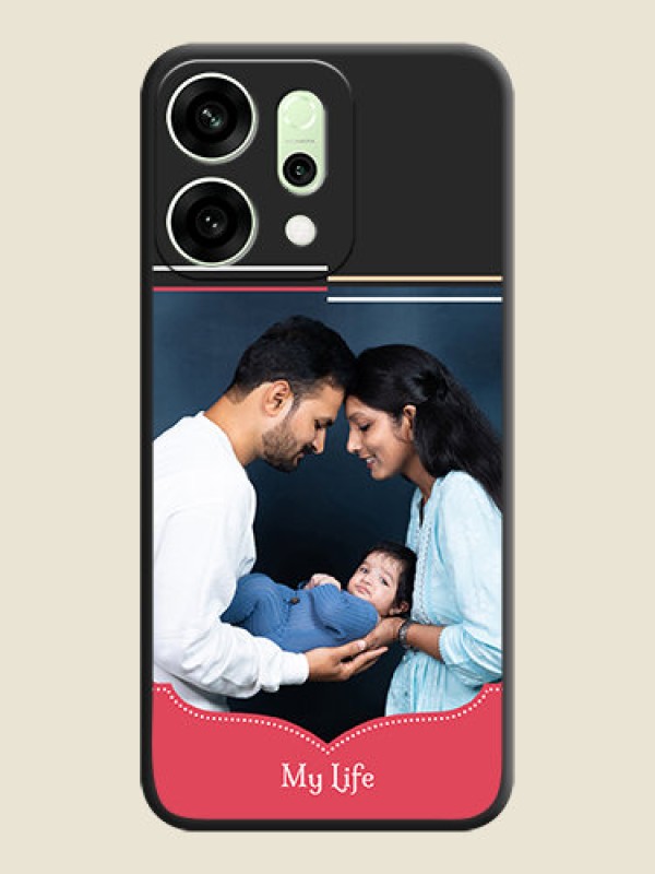 Custom Classic Plain Design with Name On Space Black Custom Soft Matte Mobile Back Cover - Oppo Reno 14 5G