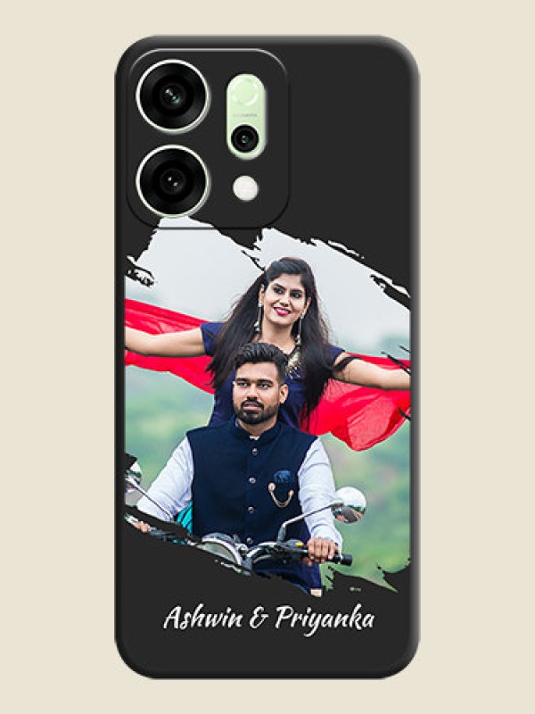 Custom Grunge Brush Strokes on Photo On Space Black Custom Soft Matte Mobile Back Cover - Oppo Reno 14 5G