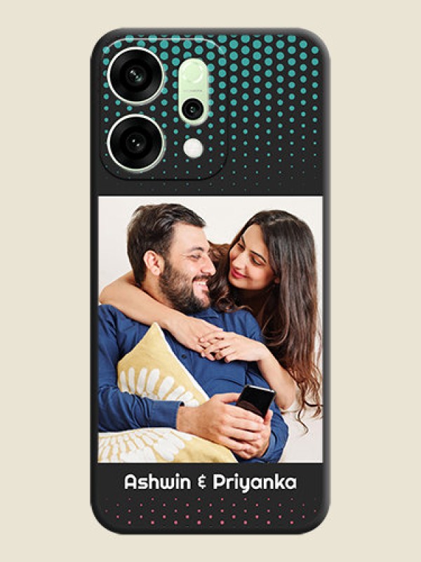 Custom Faded Dots with Grunge Photo Frame and Text On Space Black Custom Soft Matte Mobile Back Cover - Oppo Reno 14 5G