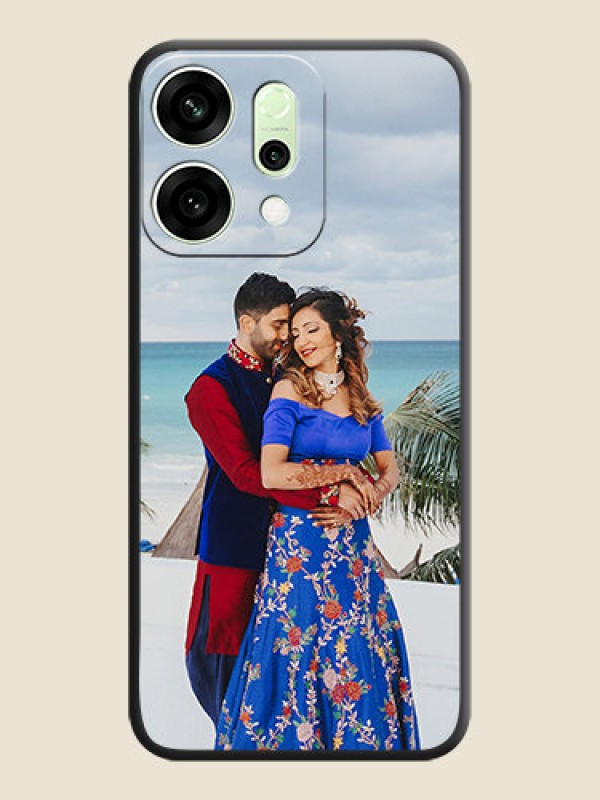 Custom Full Single Pic Upload On Space Black Custom Soft Matte Mobile Back Cover - Oppo Reno 14 5G