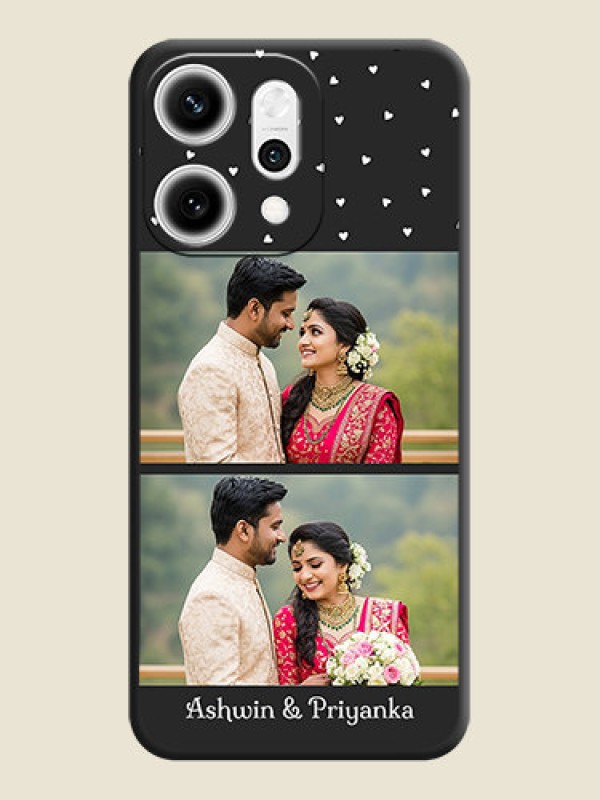 Custom Miniature Love Symbols with Name On Space Black Custom Soft Matte Mobile Back Cover - Oppo Reno 14 Pro 5G