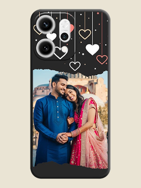 Custom Love Hangings with Splash Wave Picture On Space Black Custom Soft Matte Mobile Back Cover - Oppo Reno 14 Pro 5G